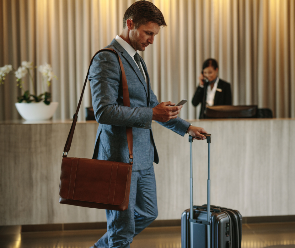 Man looking at Heber City Taxi Rates on Mobile